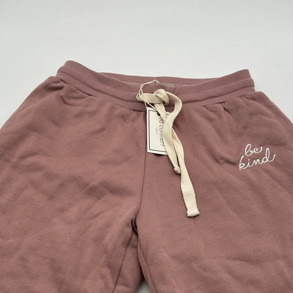 No Comment Fleece Joggers Womens Medium Blush Pink Sweatpants Outdoor Casual - Picture 4 of 8
